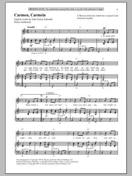 page one of Carmen, Carmela (Piano & Vocal)