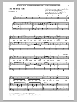 page one of The Shuttle Rins (Piano & Vocal)