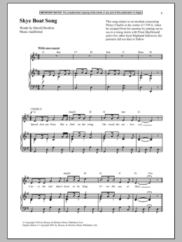 page one of Skye Boat Song (Piano & Vocal)