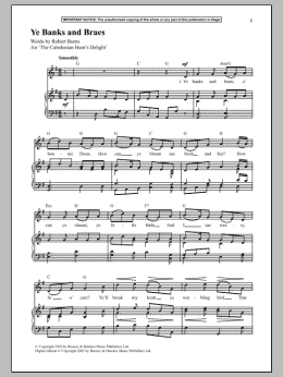 page one of Ye Banks And Braes (Piano & Vocal)