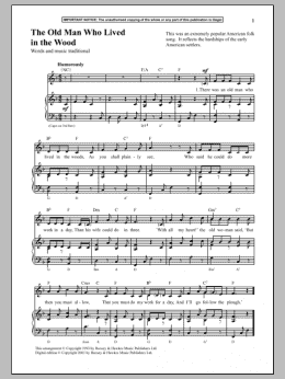 page one of The Old Man Who Lived In The Wood (Piano & Vocal)