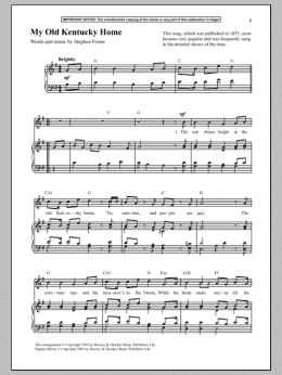 page one of My Old Kentucky Home (Piano & Vocal)