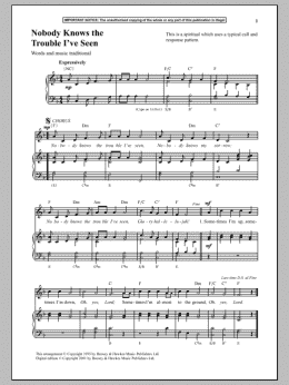page one of Nobody Knows The Trouble I've Seen (Piano & Vocal)
