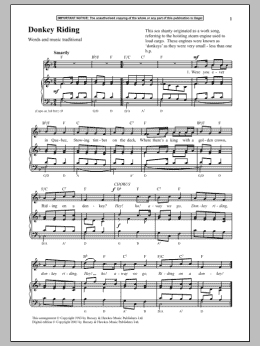 page one of Donkey Riding (Piano & Vocal)