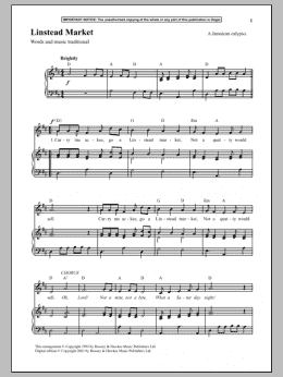 page one of Linstead Market (Piano & Vocal)