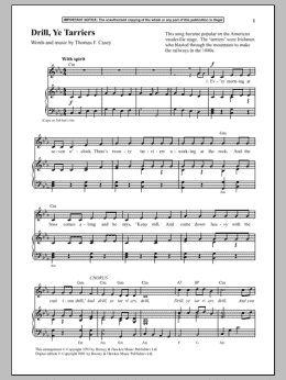 page one of Drill, Ye Tarriers (Piano & Vocal)