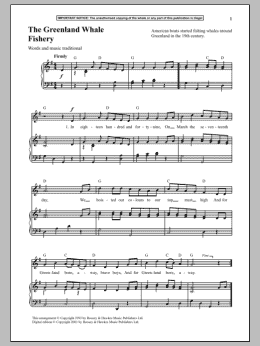 page one of The Greenland Whale Fishery (Piano & Vocal)