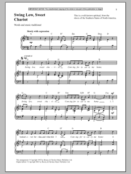 page one of Swing Low, Sweet Chariot (Piano & Vocal)