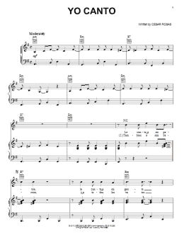 page one of Yo Canto (Piano, Vocal & Guitar Chords (Right-Hand Melody))