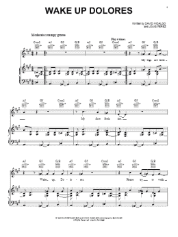 page one of Wake Up Dolores (Piano, Vocal & Guitar Chords (Right-Hand Melody))