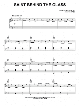 page one of Saint Behind The Glass (Piano, Vocal & Guitar Chords (Right-Hand Melody))