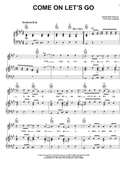 page one of Come On Let's Go (Piano, Vocal & Guitar Chords (Right-Hand Melody))