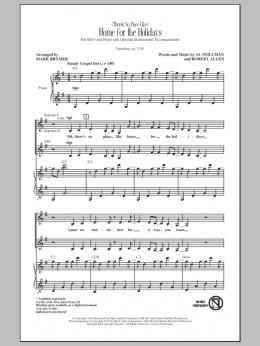 page one of (There's No Place Like) Home For The Holidays (SSA Choir)