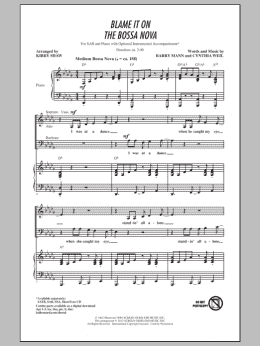 page one of Blame It On The Bossa Nova (SAB Choir)