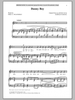 page one of Danny Boy (Piano & Vocal)
