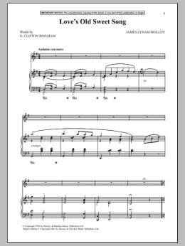 page one of Love's Old Sweet Song (Piano & Vocal)
