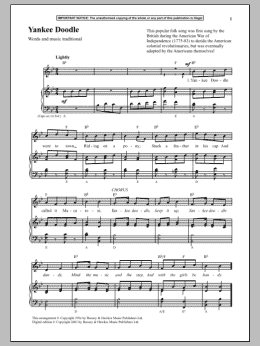 page one of Yankee Doodle (Piano & Vocal)