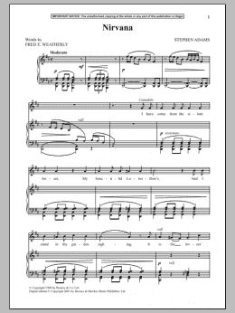 page one of Nirvana (Piano & Vocal)