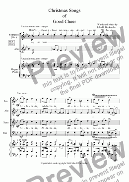 page one of Christmas Songs of Good Cheer