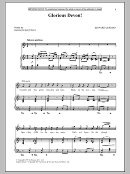 page one of Glorious Devon (Piano & Vocal)