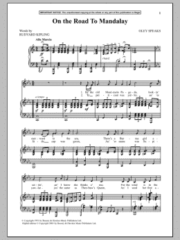 page one of On the Road To Mandalay (Piano & Vocal)