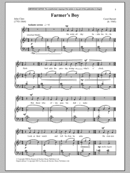 page one of Farmer's Boy (Piano & Vocal)