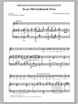 page one of In An Old-Fashioned Town (Piano & Vocal)