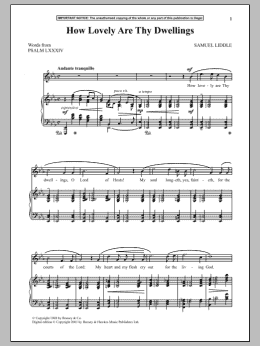 page one of How Lovely Are Thy Dwellings (Piano & Vocal)