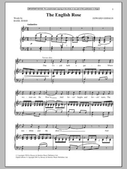 page one of The English Rose (Piano & Vocal)