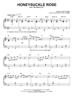 page one of Honeysuckle Rose (arr. Brent Edstrom) (Piano Solo)