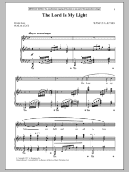 page one of The Lord Is My Light (Piano & Vocal)