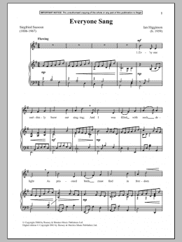 page one of Everyone Sang (Piano & Vocal)