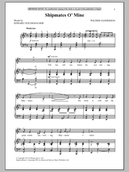 page one of Shipmates O Mine (Piano & Vocal)
