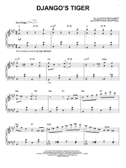 page one of Django's Tiger (arr. Brent Edstrom) (Piano Solo)