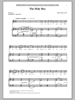page one of The Holy Boy (Piano & Vocal)