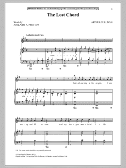 page one of The Lost Chord (Piano & Vocal)
