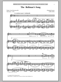 page one of The Bellman's Song (Piano & Vocal)