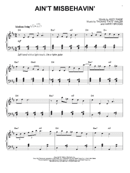 page one of Ain't Misbehavin' (arr. Brent Edstrom) (Piano Solo)