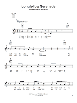 page one of Longfellow Serenade (Ukulele)
