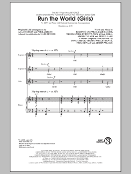 page one of Run The World (Girls) (SSA Choir)