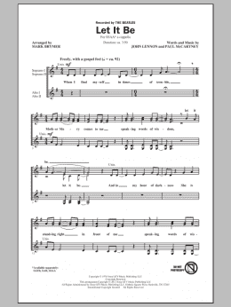 page one of Let It Be (arr. Mark Brymer) (SSA Choir)