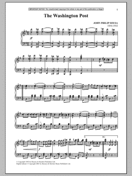page one of The Washington Post (Piano Solo)