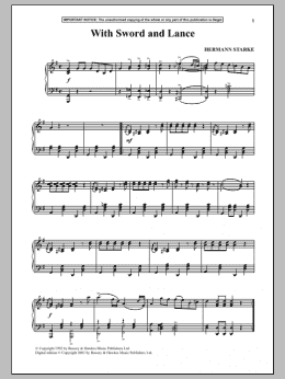 page one of With Sword And Lance (Piano Solo)