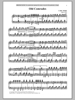 page one of Old Comrades (Piano Solo)