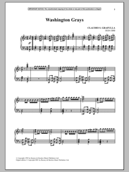 page one of Washington Grays (Piano Solo)