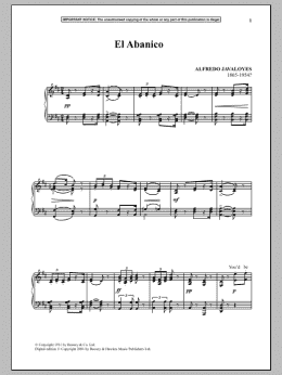 page one of El Abanico (Piano Solo)