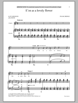 page one of E'en As A Lovely Flower (Piano & Vocal)