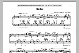 page one of Haiku (Piano Solo)