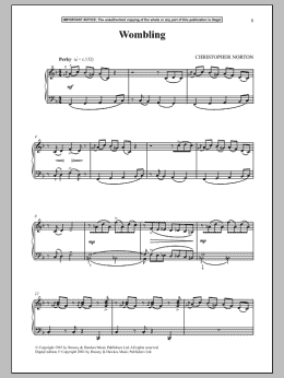 page one of Wombling (Piano Solo)