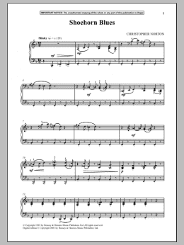 page one of Shoehorn Blues (Piano Solo)